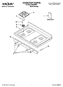 COOKTOP PARTS Diagram and Parts List for IGS365RS1  Whirlpool Range