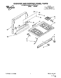 COOKTOP AND CONTROL PANEL, LITERATURE Diagram and Parts List for SF302BSAN1  Whirlpool Range