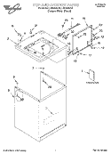 TOP AND CABINET, LITERATURE Diagram and Parts List for LSN2000JQ0  Whirlpool Washer