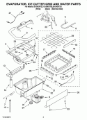 EVAPORATOR, ICE CUTTER GRID AND WATER PARTS Diagram and Parts List for GI15NDXTB2  Whirlpool Ice Maker