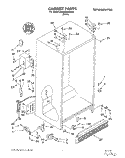 CABINET Diagram and Parts List for 3XARG496WP00  Whirlpool Refrigerator
