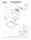 TOP AND CONSOLE PARTS Diagram and Parts List for WED5500XL0  Whirlpool Dryer