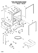 TUB AND FRAME PARTS Diagram and Parts List for KUDS01VMSS0  KitchenAid Dishwasher
