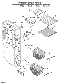 FREEZER LINER PARTS Diagram and Parts List for KSRP22FNBL01  KitchenAid Refrigerator