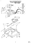 MACHINE BASE Diagram and Parts List for LSR6132BW0  Whirlpool Washer