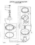 AGITATOR, BASKET AND TUB Diagram and Parts List for LA5500XPW6  Whirlpool Washer