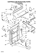CONTROLS AND REAR PANEL PARTS Diagram and Parts List for TAWX400RQ1  Estate Washer