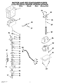 MOTOR AND ICE CONTAINER PARTS Diagram and Parts List for GC5THEXNS03  Whirlpool Refrigerator
