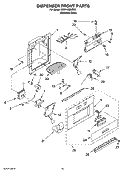 DISPENSER AND FRONT PARTS Diagram and Parts List for KSSP42QMS03  KitchenAid Refrigerator