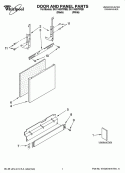 DOOR AND PANEL PARTS Diagram and Parts List for DU1148XTPBB  Whirlpool Dishwasher