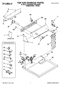 TOP AND CONSOLE PARTS Diagram and Parts List for CGDX463RT0  Crosley Dryer