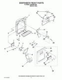 DISPENSER FRONT PARTS Diagram and Parts List for ID5HHEXVS05  Whirlpool Refrigerator