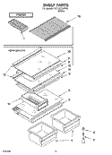 SHELF PARTS, OPTIONAL PARTS Diagram and Parts List for YET18TKXJW00  Whirlpool Refrigerator