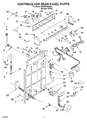CONTROLS AND REAR PANEL PARTS Diagram and Parts List for 7MLSR8534MQ0  Whirlpool Washer