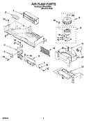 AIR FLOW PARTS Diagram and Parts List for MH2155XPS1  Whirlpool Microwave