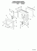 OVEN DOOR PARTS Diagram and Parts List for KEBK206SBL02  KitchenAid Wall Oven