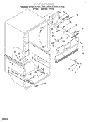 LINER Diagram and Parts List for KBRS21KDWH01  KitchenAid Refrigerator