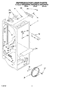 REFRIGERATOR LINER PARTS Diagram and Parts List for KSRG25FKBL02  KitchenAid Refrigerator