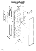 FREEZER DOOR Diagram and Parts List for RS25AWXBW01  Roper Refrigerator