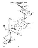 BROILER AND OVEN BURNER Diagram and Parts List for SF386PEWW0  Whirlpool Range