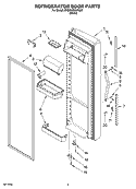 REFRIGERATOR DOOR PARTS Diagram and Parts List for 5VGS3SHGKQ05  Whirlpool Refrigerator