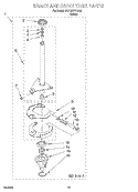 BRAKE AND DRIVE TUBE PARTS Diagram and Parts List for GCAM2701JQ0  Whirlpool Washer
