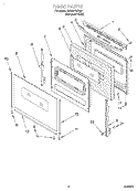 DOOR, LIT/OPTIONAL Diagram and Parts List for SF303PEGQ0  Whirlpool Range