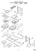 SHELF Diagram and Parts List for KTRS25KGBL3  KitchenAid Refrigerator