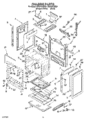 CHASSIS PARTS Diagram and Parts List for YSF379LEMQ1  Whirlpool Range