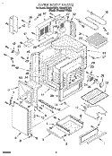 OVEN BODY Diagram and Parts List for RS386PXBQ1  Whirlpool Range