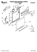 FRAME AND CONSOLE PARTS Diagram and Parts List for DU811SWPU2  Whirlpool Dishwasher