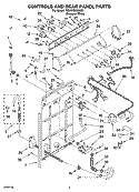 CONTROLS AND REAR PANEL PARTS Diagram and Parts List for 7MSAWS800MQ1  Whirlpool Washer