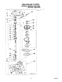 GEARCASE Diagram and Parts List for LSQ9659LW0  Whirlpool Washer