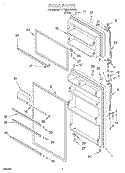 DOOR Diagram and Parts List for 7TT18DKXEW00  Whirlpool Refrigerator