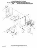 DISPENSER FRONT PARTS Diagram and Parts List for GSS26C4XXA03  Whirlpool Refrigerator