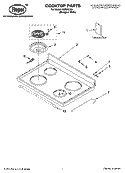COOKTOP PARTS Diagram and Parts List for RME32302  Roper Range