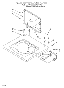 WASHER TOP AND LID Diagram and Parts List for LTE6234DQ1  Whirlpool Washer Dryer Combo
