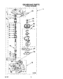 GEARCASE Diagram and Parts List for RAX7245AW0  Roper Washer