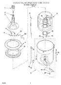 AGITATOR, BASKET AND TUB Diagram and Parts List for LCR5232HQ0  Whirlpool Washer