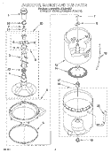AGITATOR, BASKET AND TUB Diagram and Parts List for LSL9345EZ1  Whirlpool Washer