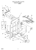 REAR PANEL Diagram and Parts List for 6CAP2762EW0  Whirlpool Washer