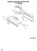 CABINET AND INSTALLATION PARTS Diagram and Parts List for KHMS155LSS4  KitchenAid Microwave