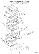 REFRIGERATOR SHELF Diagram and Parts List for KSRD27FKBT01  KitchenAid Refrigerator