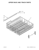 UPPER RACK AND TRACK PARTS Diagram and Parts List for WDP350PAAW0  Whirlpool Dishwasher