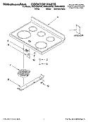 COOKTOP PARTS Diagram and Parts List for YKERA205PB6  KitchenAid Range