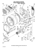 BULKHEAD PARTS Diagram and Parts List for WGD9750WL2  Whirlpool Dryer