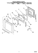 OVEN DOOR PARTS Diagram and Parts List for KEBC208KSS03  KitchenAid Wall Oven