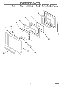 OVEN DOOR PARTS Diagram and Parts List for KEBC208KWH1  KitchenAid Wall Oven