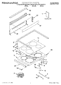 COOKTOP, LITERATURE Diagram and Parts List for KERC601HWH4  KitchenAid Range