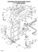 CONTROLS AND REAR PANEL PARTS Diagram and Parts List for LSQ9659PG2  Whirlpool Washer